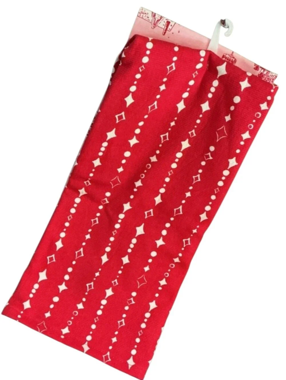 Crown & Ivy Pink and Red Holiday Print Kitchen Towels